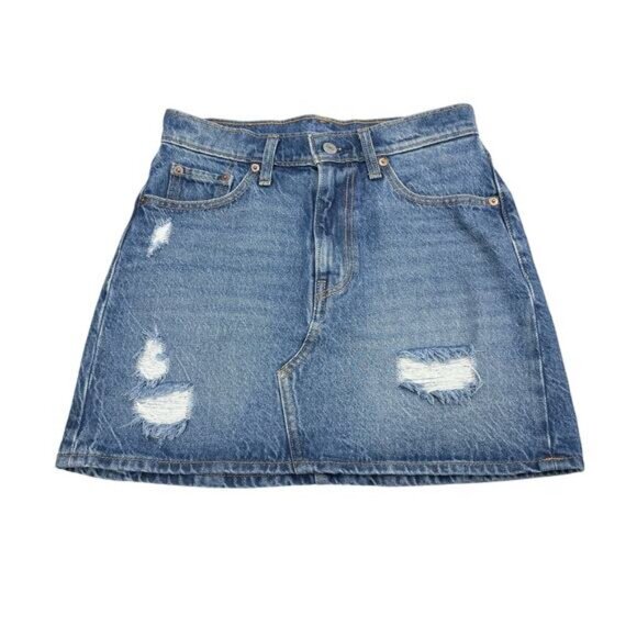 Levi's Denim Mini Skirt Women's Size 30 Blue - Picture 2 of 6